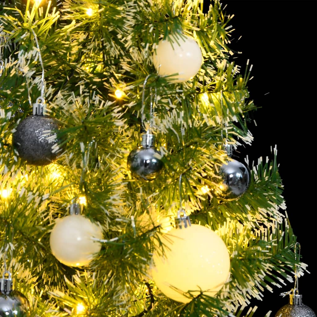 Albero Natale Artificiale 150 LED Palline e Neve Fioccata 120cm 3210099