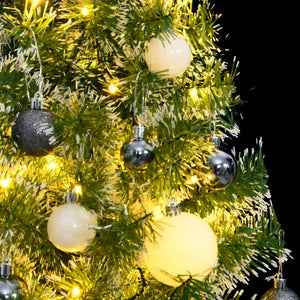 Albero Natale Artificiale 150 LED Palline e Neve Fioccata 120cm 3210099