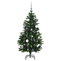 Albero Natale Incernierato con 150 LED e Palline 120 cm 3210101