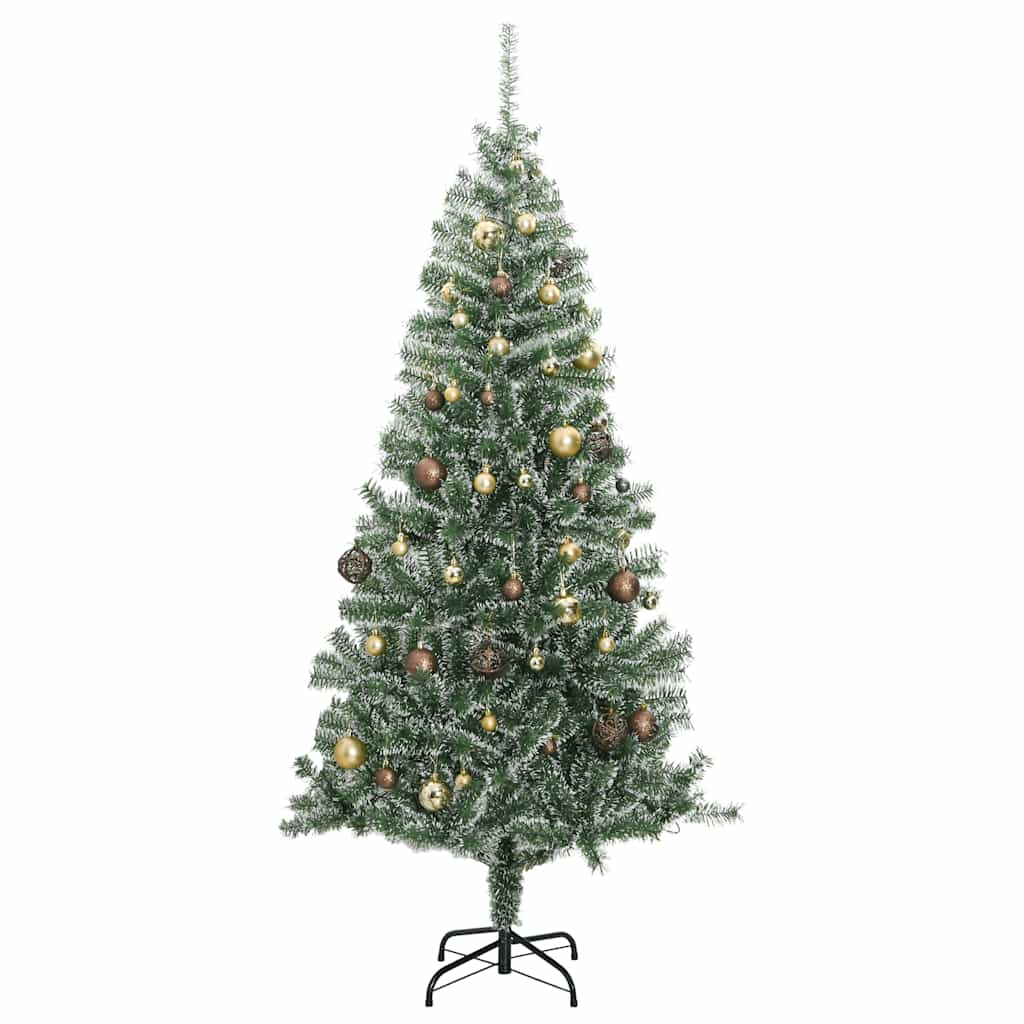 Albero di Natale Artificiale con 300 LED Palline e Neve 210 cm 3210126