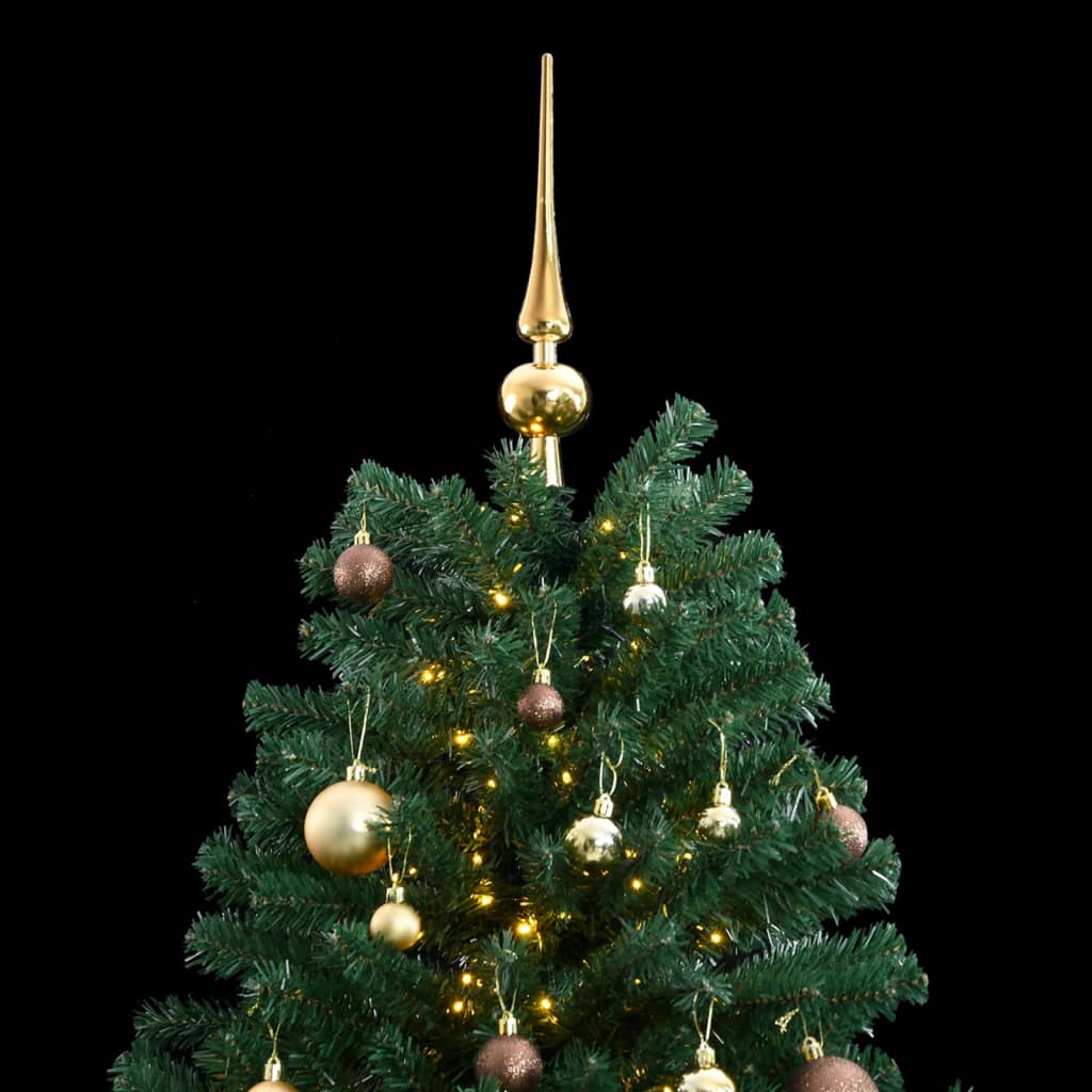 Albero Natale Incernierato con 300 LED e Palline 180 cm 3210128