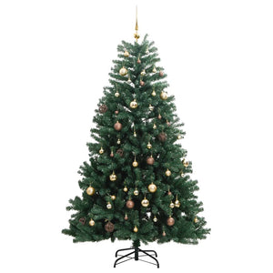 Albero Natale Incernierato con 300 LED e Palline 240 cm 3210130