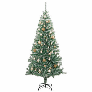 Albero di Natale Artificiale con 300 LED Palline e Neve 210 cm 3210144