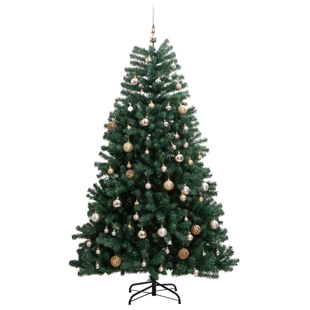 Albero Natale Incernierato con 300 LED e Palline 180 cm 3210146