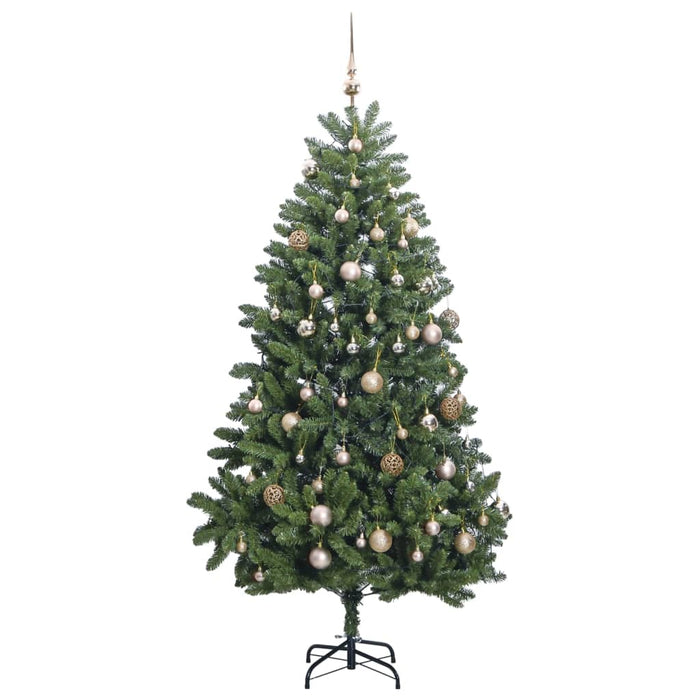 Albero Natale Artificiale Incernierato 300 LED e Palline 270 cm 3210149