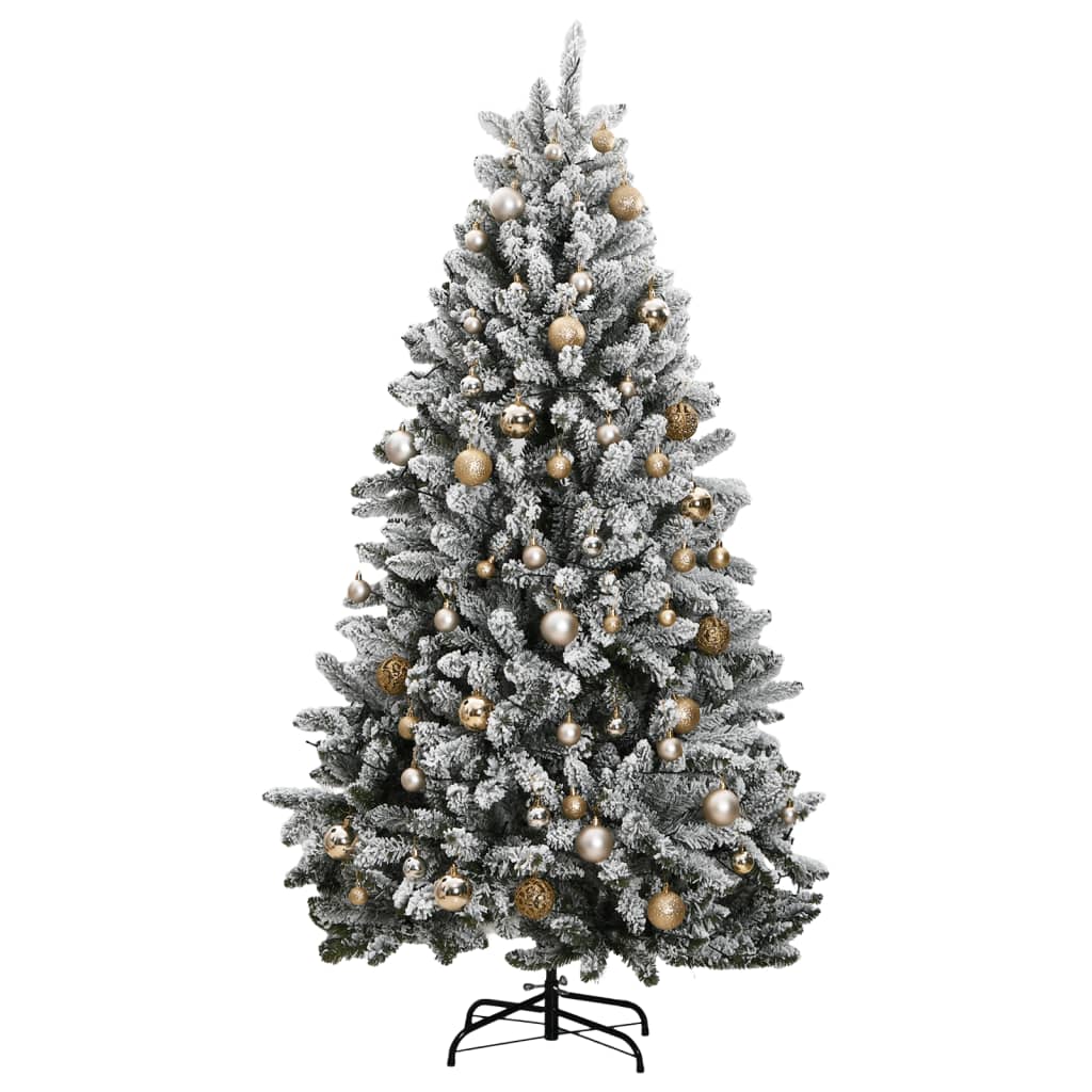 Albero Natale Incernierato con 300 LED e Palline 210 cm 3210157