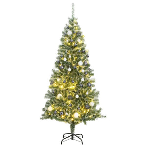 Albero di Natale Artificiale con 300 LED Palline e Neve 180 cm 3210161