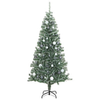 Albero di Natale Artificiale con 300 LED Palline e Neve 180 cm 3210161