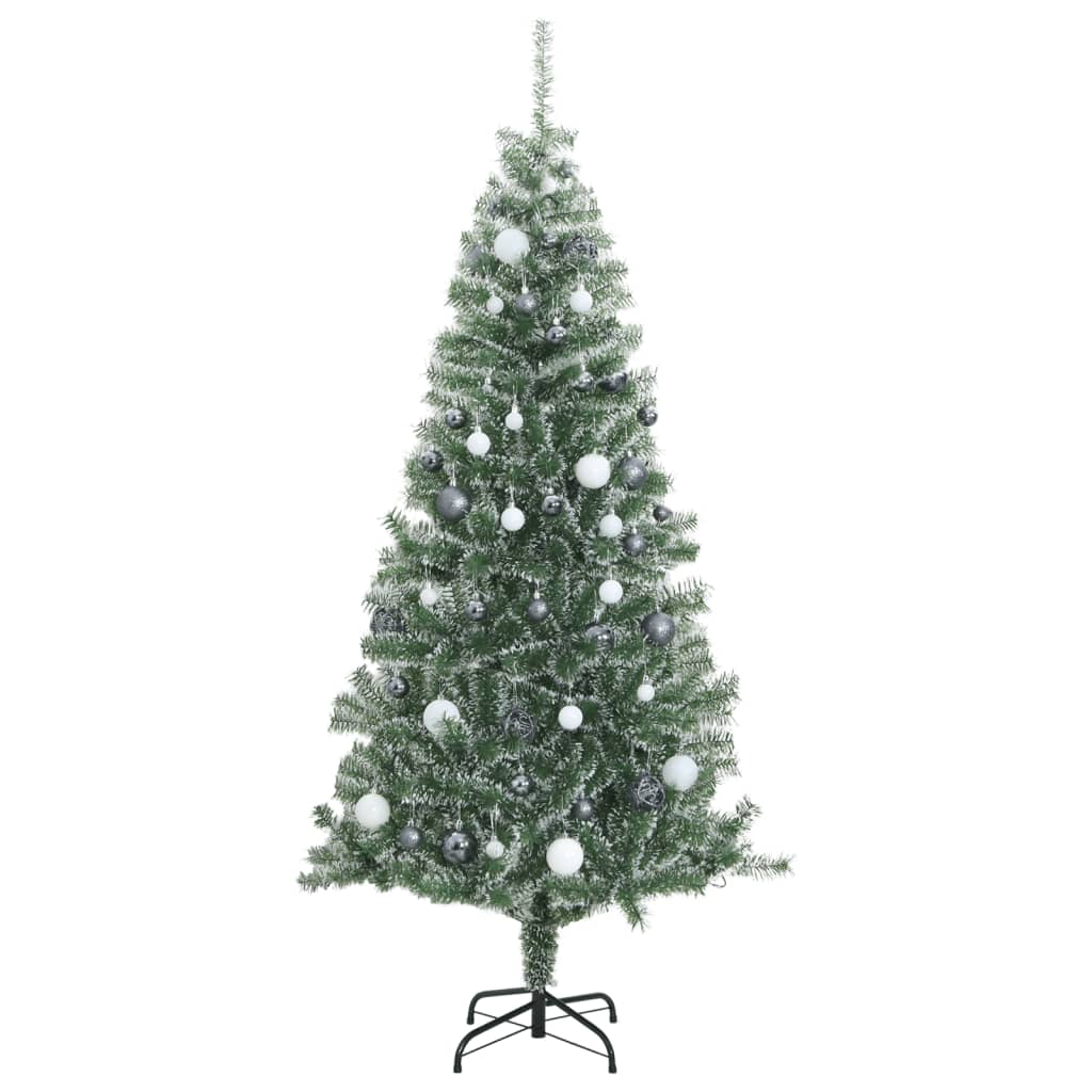 Albero di Natale Artificiale con 300 LED Palline e Neve 240 cm 3210163