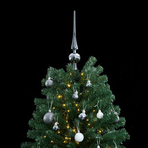 Albero Natale Incernierato con 300 LED e Palline 180 cm 3210164