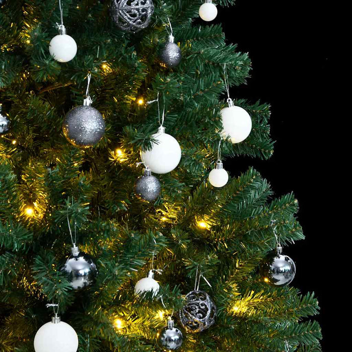 Albero Natale Incernierato con 300 LED e Palline 180 cm 3210164