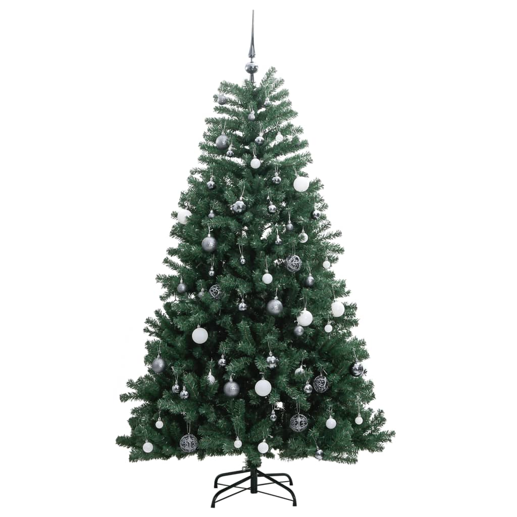 Albero Natale Incernierato con 300 LED e Palline 240 cm 3210166