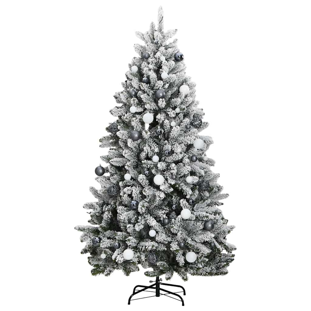 Albero Natale Incernierato con 300 LED e Palline 180 cm 3210174