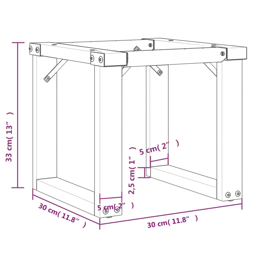 Telaio Gambe a O per Tavolino da Salotto 30x30x33 cm in Ghisa 357868