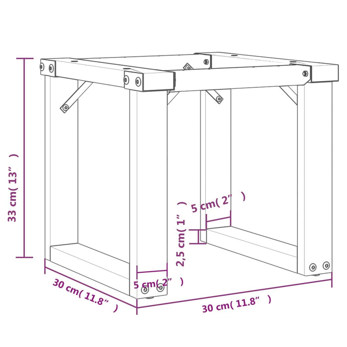 Telaio Gambe a O per Tavolino da Salotto 30x30x33 cm in Ghisa 357868