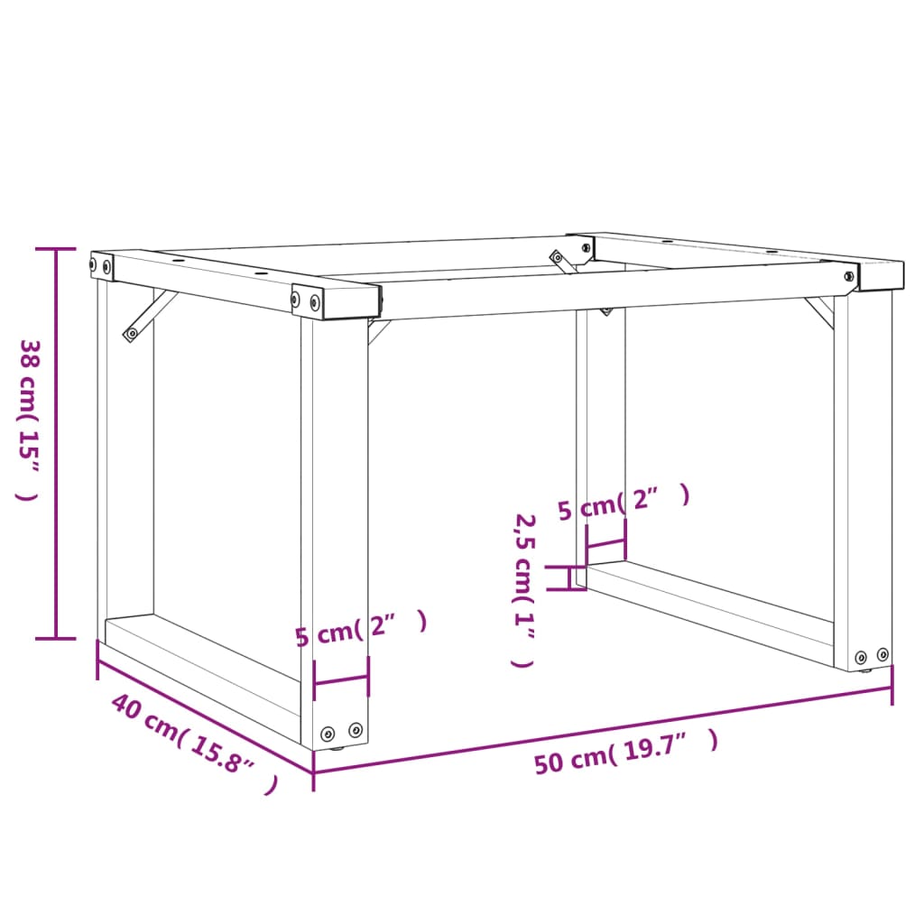 Telaio Gambe a O per Tavolino da Salotto 50x40x38 cm in Ghisa 357870