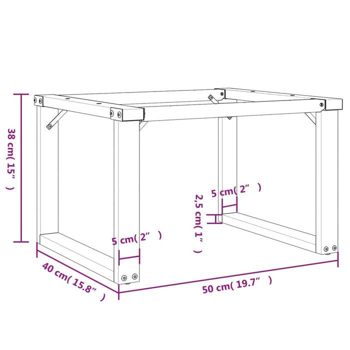 Telaio Gambe a O per Tavolino da Salotto 50x40x38 cm in Ghisa 357870