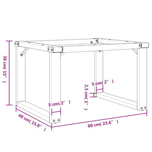 Telaio Gambe a O per Tavolino da Salotto 60x40x38 cm in Ghisa 357872