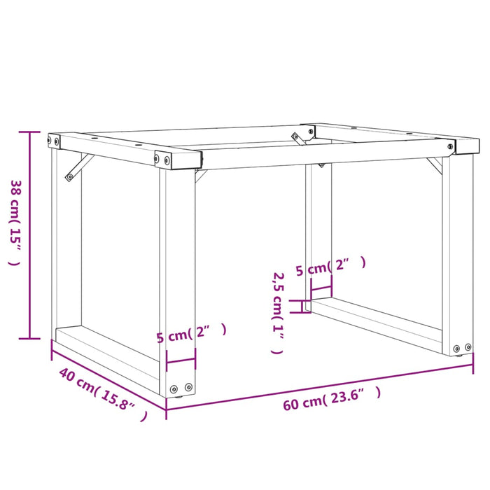 Telaio Gambe a O per Tavolino da Salotto 60x40x38 cm in Ghisa 357872