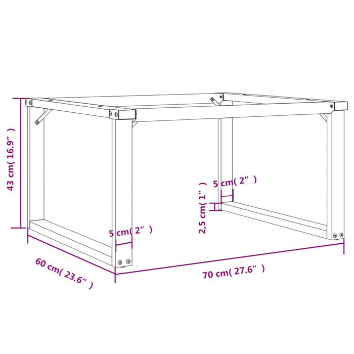 Telaio Gambe a O per Tavolino da Salotto 70x60x43 cm in Ghisa 357873