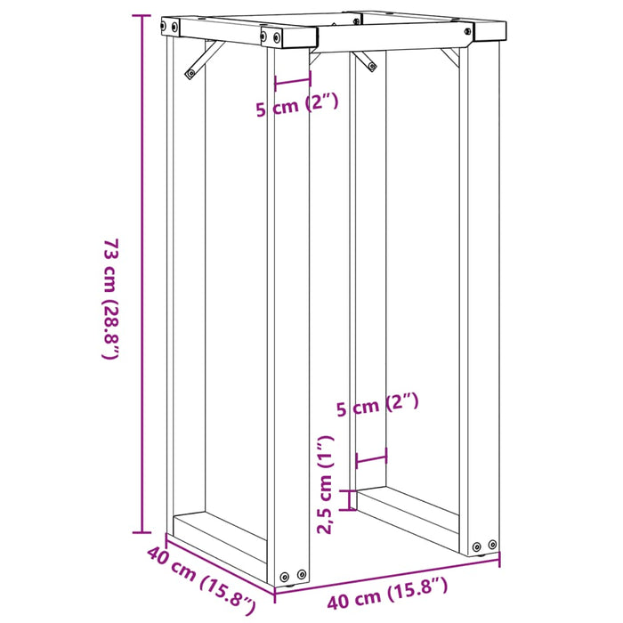 Telaio Gambe a O per Tavolo da Pranzo 40x40x73 cm in Ghisa 357879