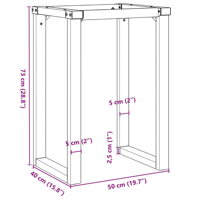 Telaio Gambe a O per Tavolo da Pranzo 50x40x73 cm in Ghisa 357880