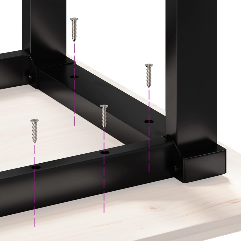 Telaio Gambe a O per Tavolo da Pranzo 60x50x73 cm in Acciaio 357881