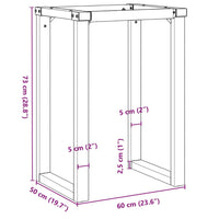 Telaio Gambe a O per Tavolo da Pranzo 60x50x73 cm in Acciaio 357881