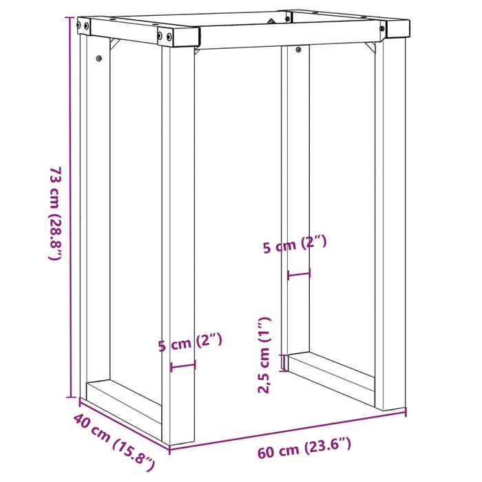 Telaio Gambe a O per Tavolo da Pranzo 60x40x73 cm in Ghisa 357882