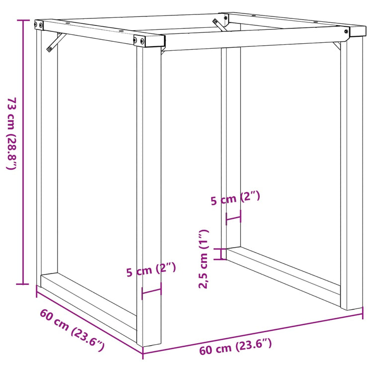 Telaio Gambe a O per Tavolo da Pranzo 60x60x73 cm in Ghisa 357883