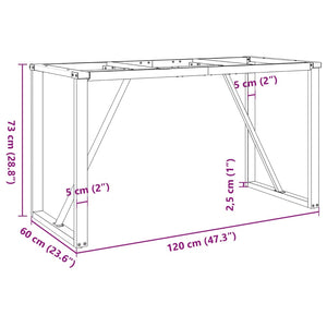 Telaio Gambe a O per Tavolo da Pranzo 120x60x73 cm in Ghisa 357886