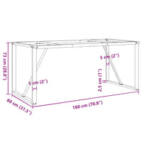 Telaio Gambe a O per Tavolo da Pranzo 180x80x73 cm in Ghisa 357889