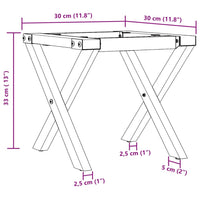 Telaio Gambe a X per Tavolino da Salotto 30x30x33 cm in Ghisa 357892