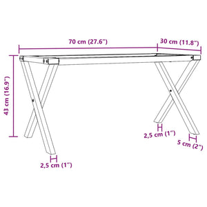 Telaio Gambe a X per Tavolino da Salotto 70x30x43 cm in Ghisa 357898