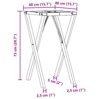 Telaio Gambe a X per Tavolo da Pranzo 40x40x73 cm in Ghisa 357903