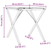 Telaio Gambe a X per Tavolo da Pranzo 60x60x73 cm in Ghisa 357907