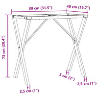 Telaio Gambe a X per Tavolo da Pranzo 80x40x73 cm in Ghisa 357909