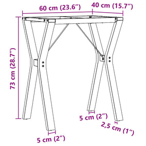 Telaio Gambe a Y per Tavolo da Pranzo 60x40x73 cm in Acciaio 357930