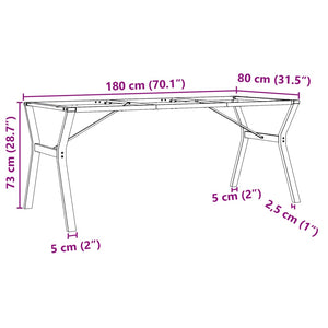 Telaio Gambe a Y per Tavolo da Pranzo 180x80x73 cm in Ghisa 357937