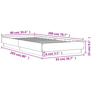 Giroletto Nero 90x200 cm in Legno Multistrato 839603