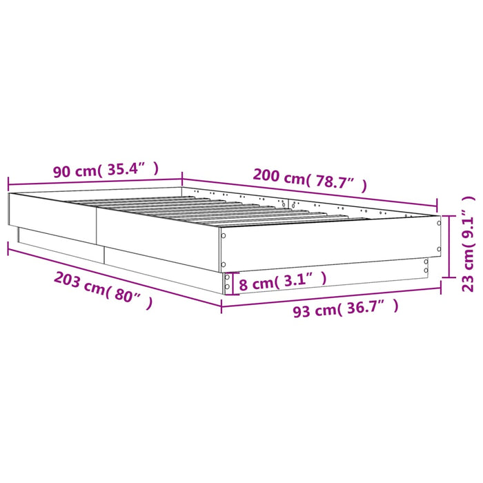 Giroletto Nero 90x200 cm in Legno Multistrato 839603