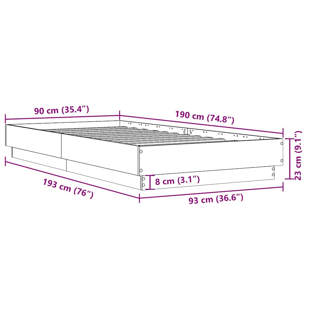 Giroletto Grigio Cemento 90x190 cm in Legno Multistrato 839633