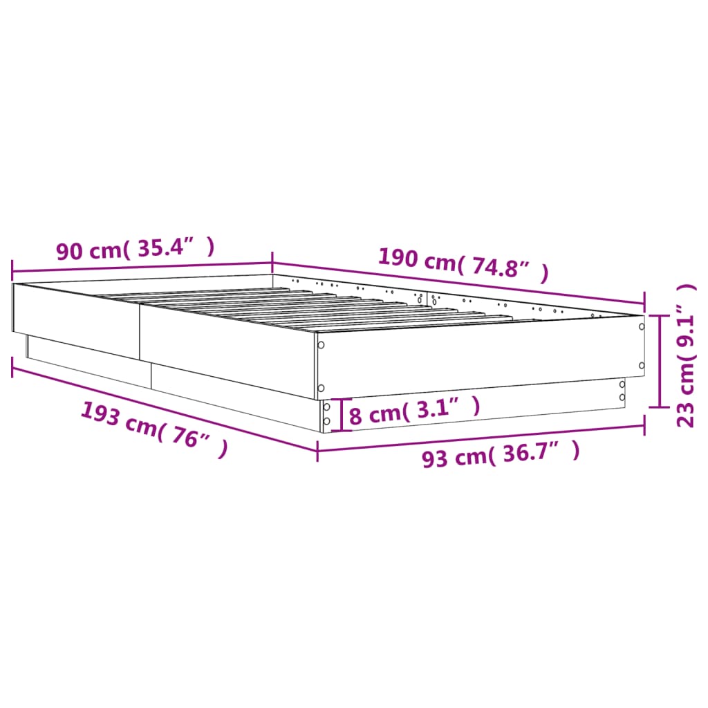 Giroletto Grigio Cemento 90x190 cm in Legno Multistrato 839633