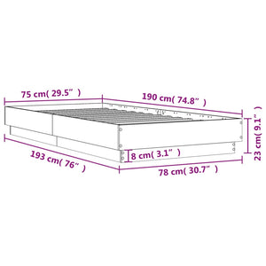 Giroletto senza Materasso Rovere Marrone 75x190cm in Truciolato 839643