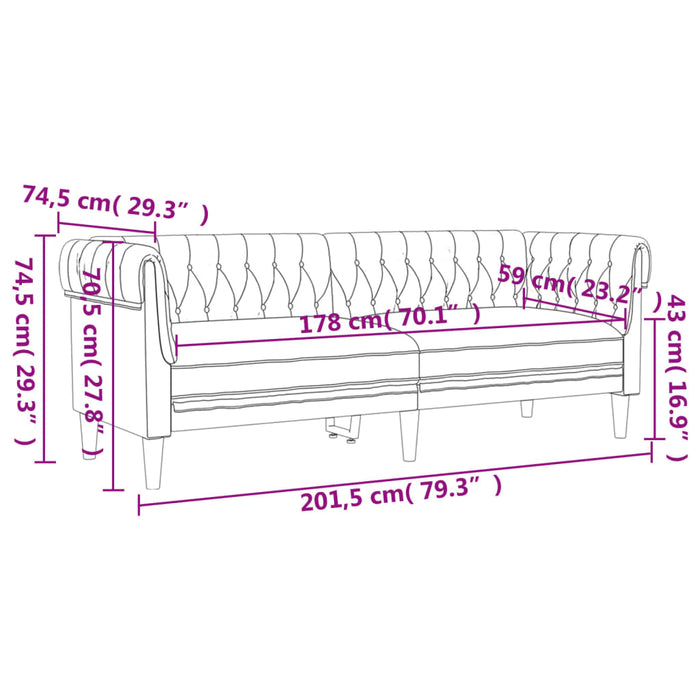 Set di Divani 2 pz Marrone in Tessuto 3209208