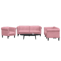 Set di Divani 3 pz Rosa in Velluto 3209212