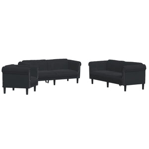 Set di Divani 3 pz Nero in Velluto 3209214