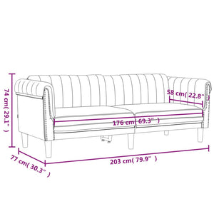 Set di Divani 3 pz Crema in Velluto 3209216