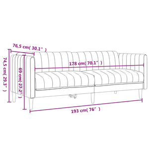 Set di Divani 3 pz Marrone Scuro in Tessuto 3209232