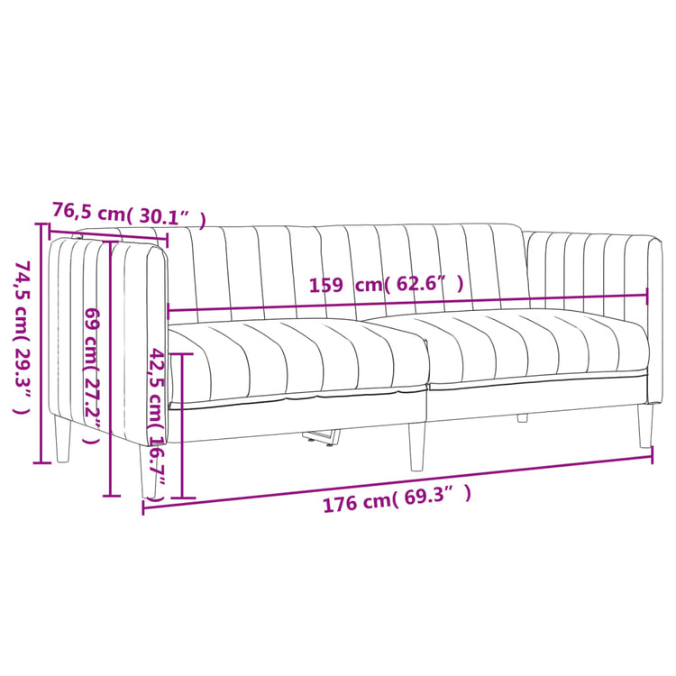 Set di Divani 3 pz Marrone Scuro in Tessuto 3209232